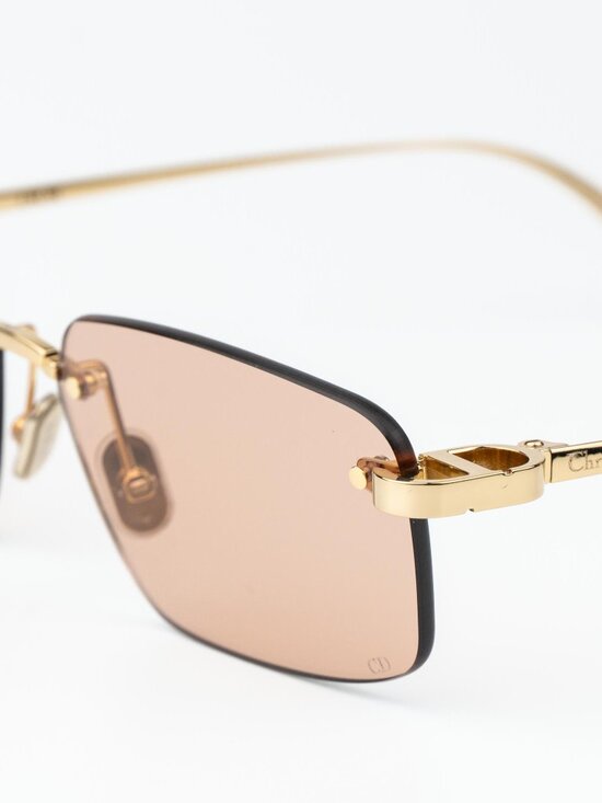 Dior Women Sunglasses Gold Rose Rectangle CDIOR S4U B0L0 NEW AUTHENTIC main image 6
